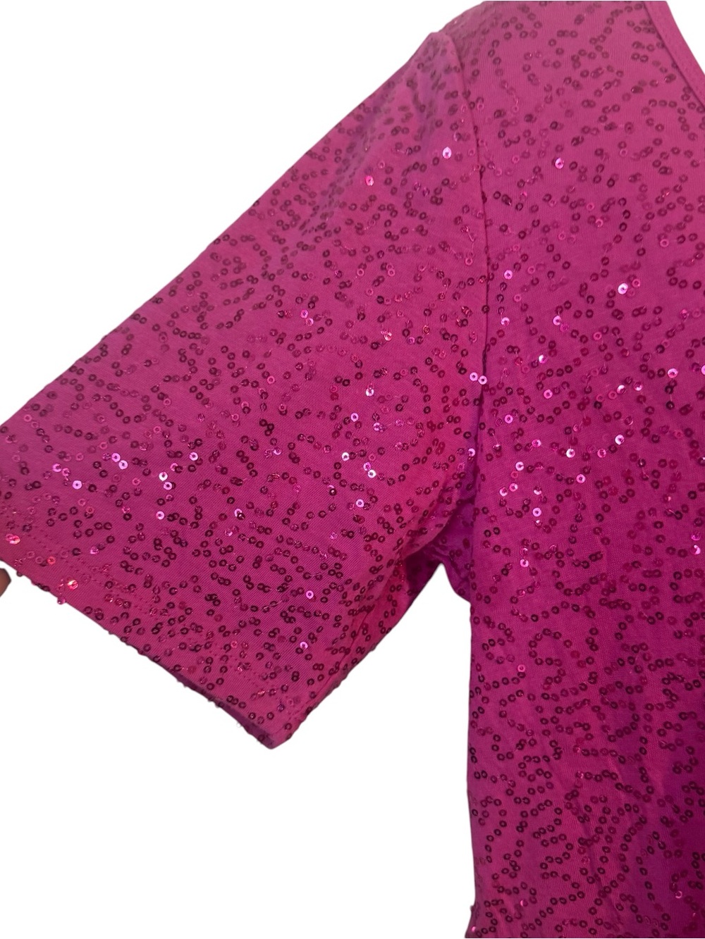 NWT GORGEOUS Sequin Short Sleeve Top w/Stretch  PLUS: 14/16    #C - Picture 4 of 12